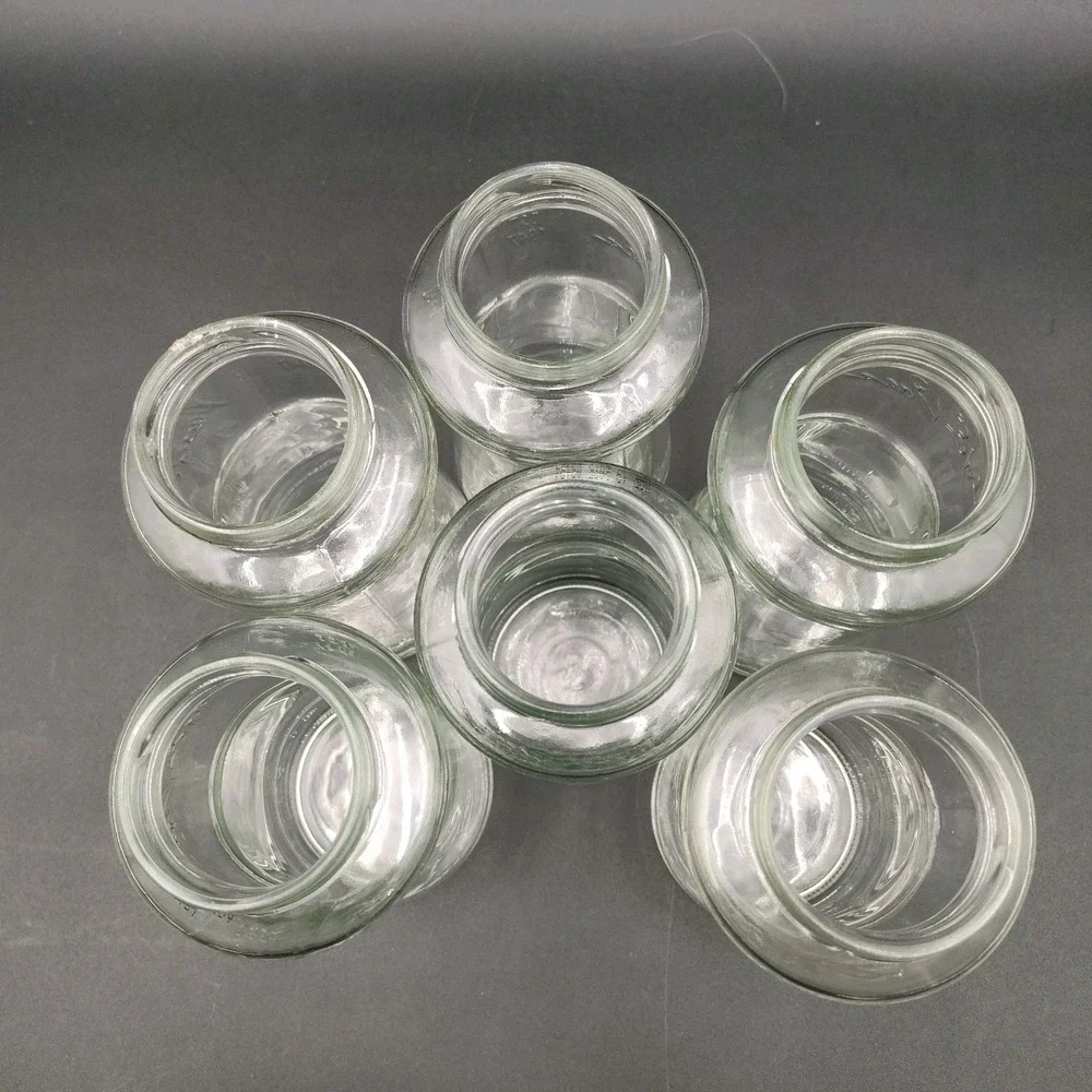 Set-6‎ Bottles Lids 16 Oz Jars Clean Glass Caps Reusable Empty Pace Picante📏📸